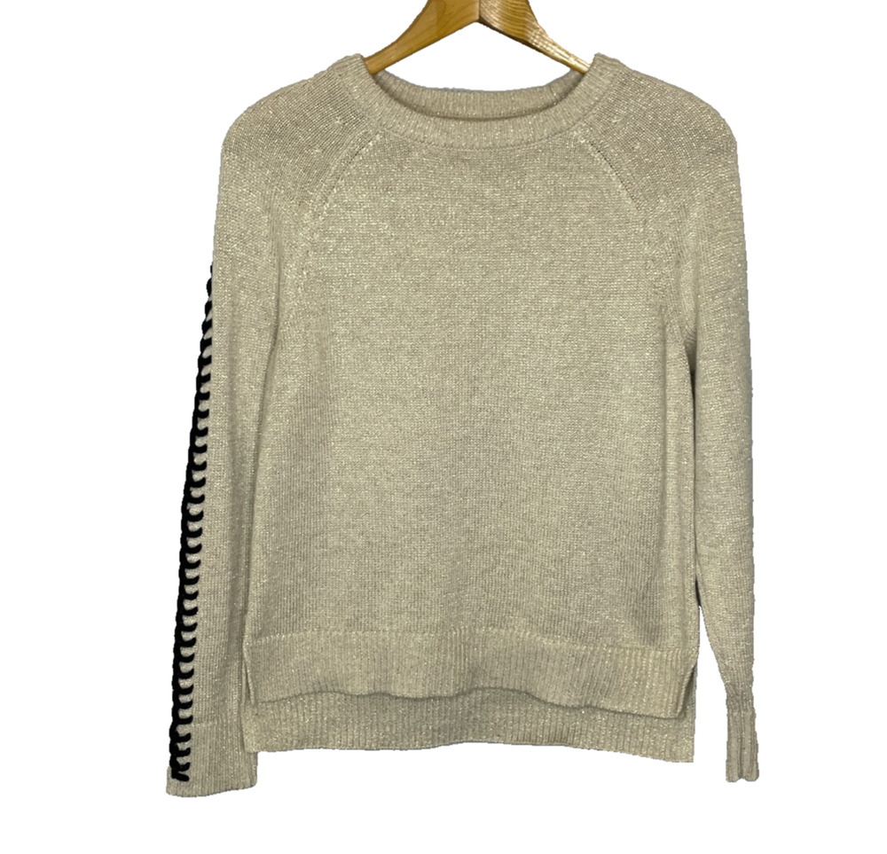 Women's Medium Nic & Zoe Tan Cotton Blend Knit Crewneck Pullover Sweater